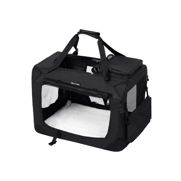Geanta de transport pentru animale de companie pliabil din material textil, S, negru