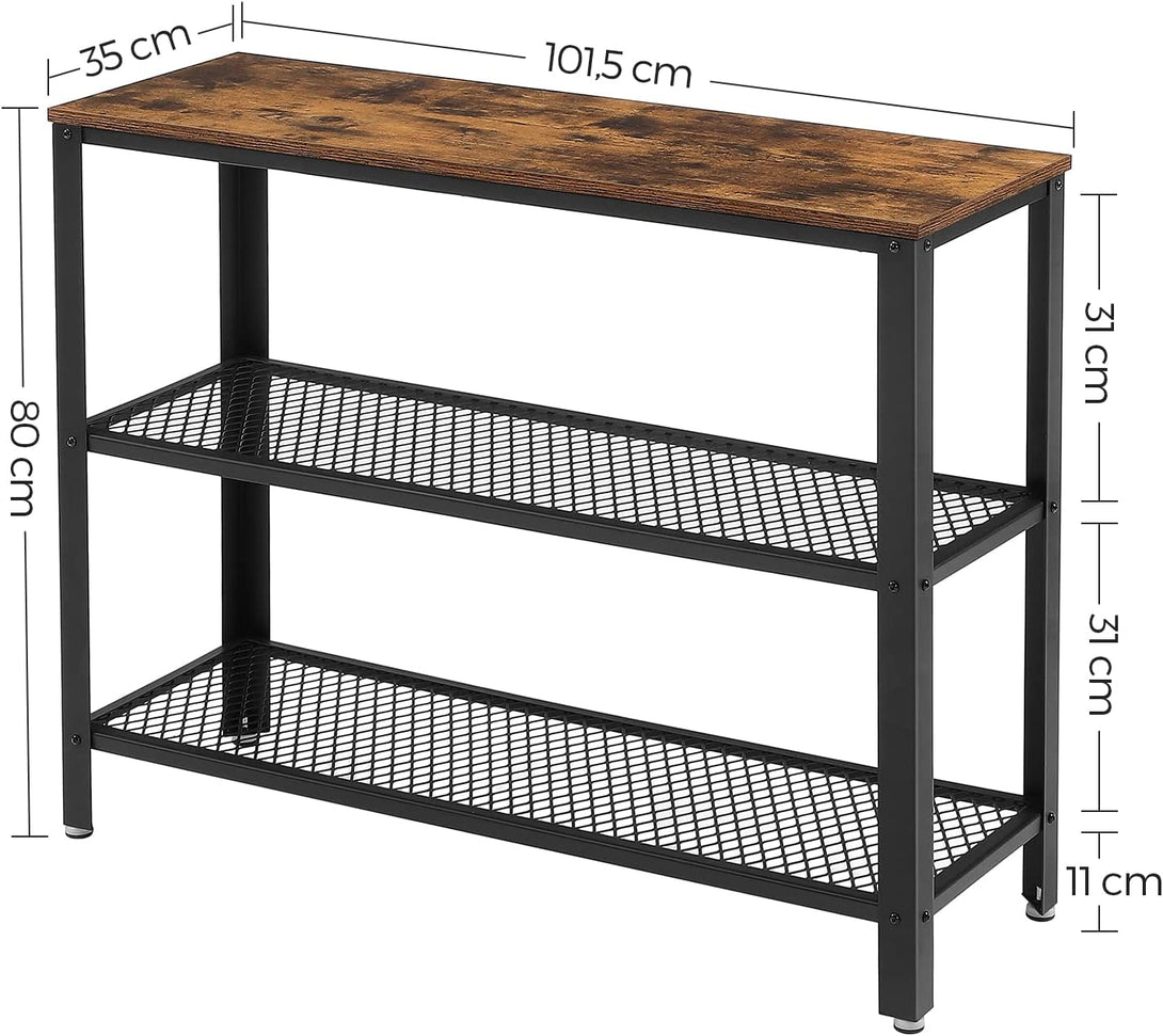 Masa consola in stil modern cu 2 rafturi 101,5 x 35 x 80 cm