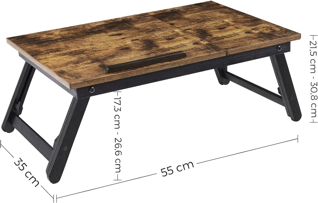 Masa laptop, tava de mic dejun, maro rustic