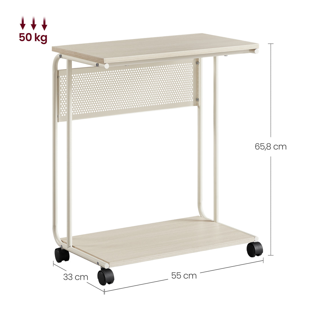 Masa laterala in forma de C , stil rustic , cadru metalic , negru