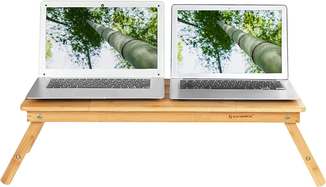 Masa pentru laptop din bambus, tava pliabila pentru mic dejun