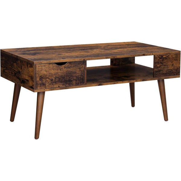 Masuta cafea cu sertar, maro rustic, 100 x 50 x 45 cm