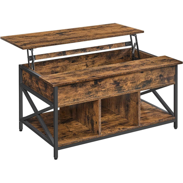 Masuta de cafea, masuta plianta pentru living 60 x 100 x (48-62) cm, maro rustic