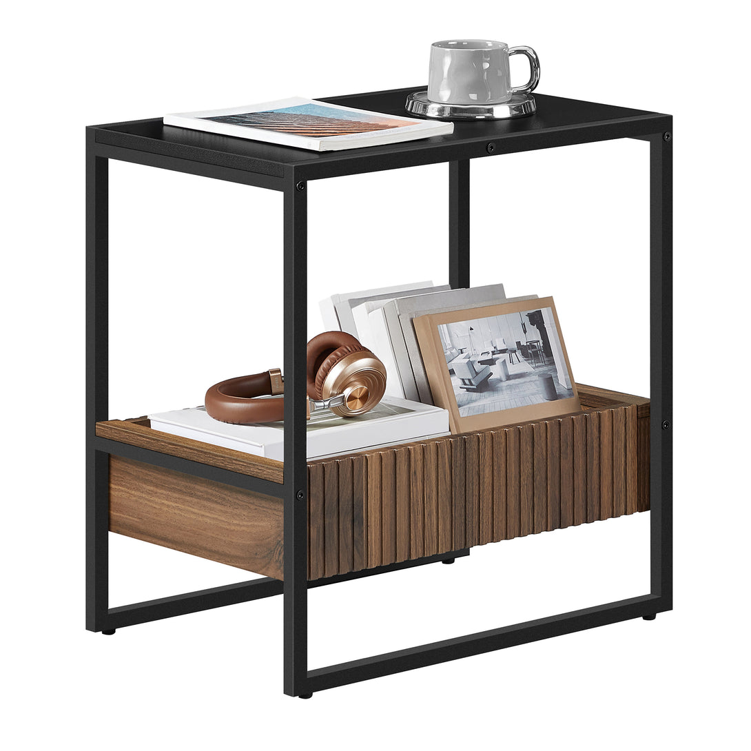 Masuta de cafea / noptiera , 55x35x55 cm, MDF/PAL, negru