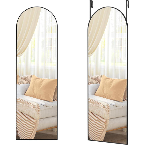 Oglindă de lungime întreagă 120x40cm , curbată,Cadru din aliaj de aluminiu Sticlă securizata, neagra