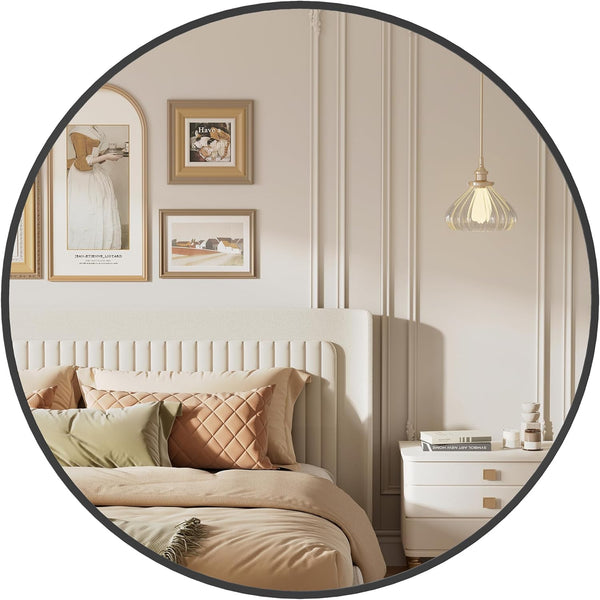 Oglinda rotunda moderna , 61 cm ,negru