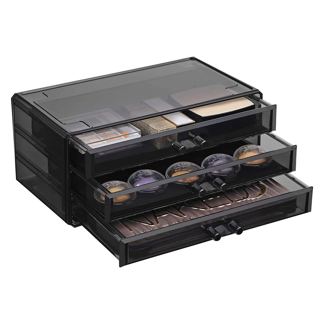 Organizator cosmetice acrilic 6 Sertare oraganizator machiaje - Negru