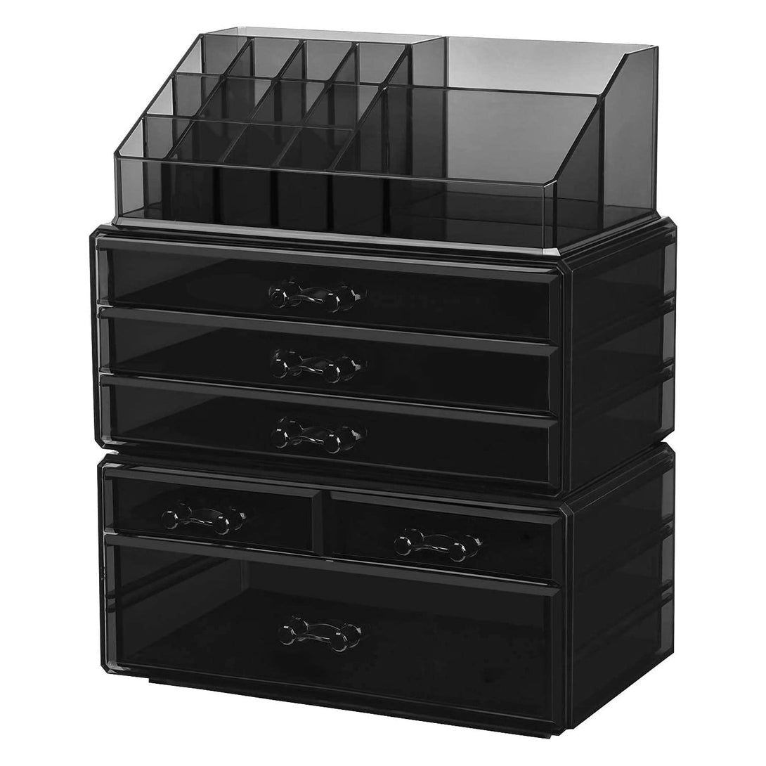 Organizator cosmetice acrilic 6 Sertare oraganizator machiaje - Negru