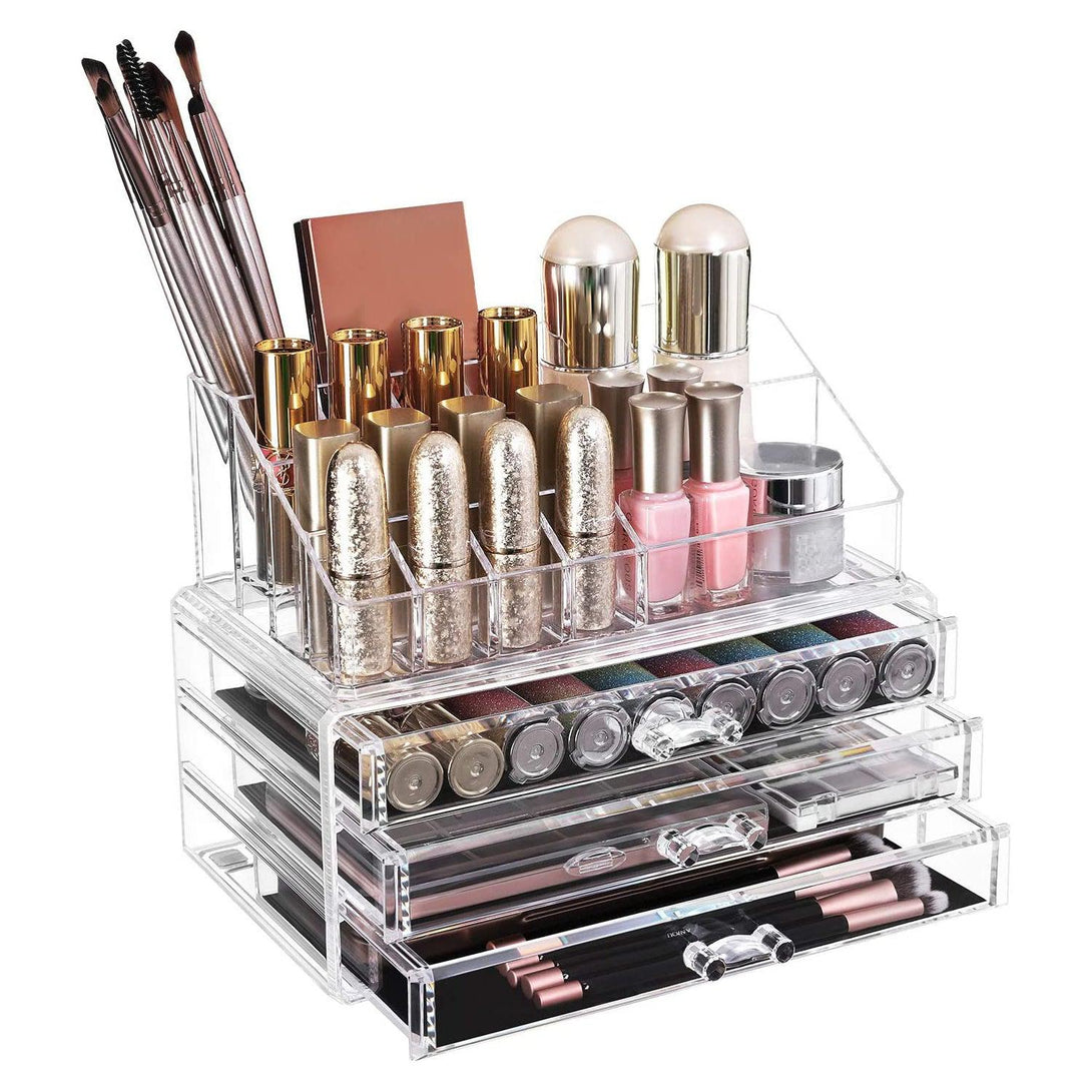 Organizator cosmetice, suport pentru machiaje cu 3 sertare