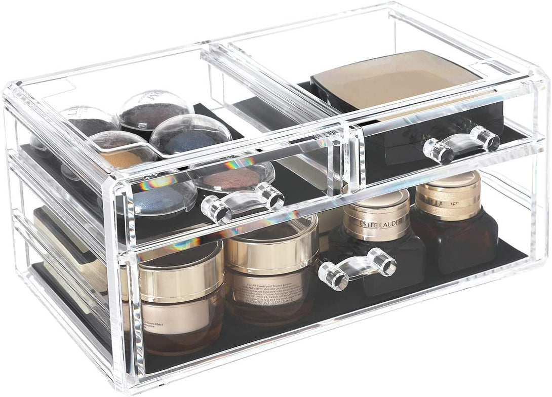 Organizator de machiaj din acril, cutie de cosmetice stivuitoare