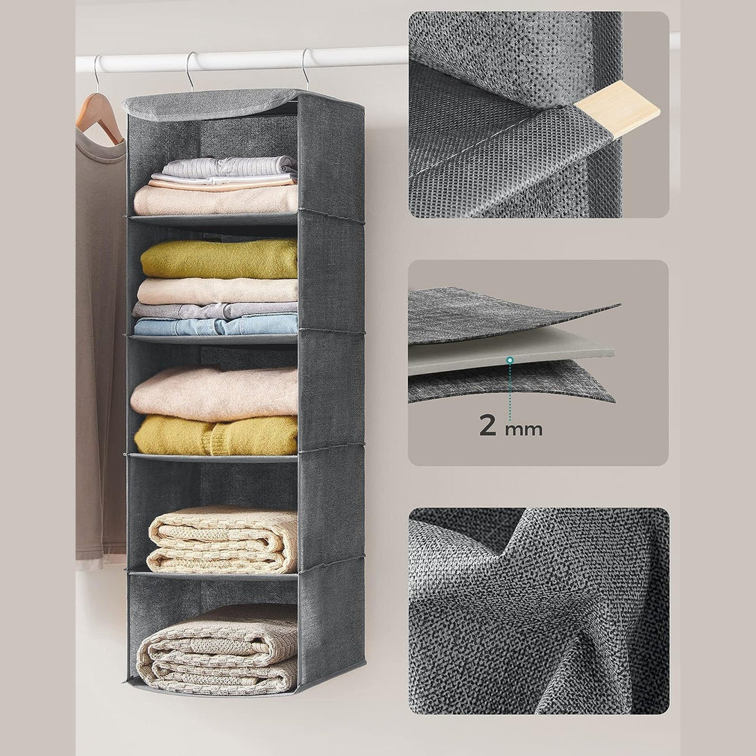 Organizator haine dulap 30 x 90 x 30 cm, gri