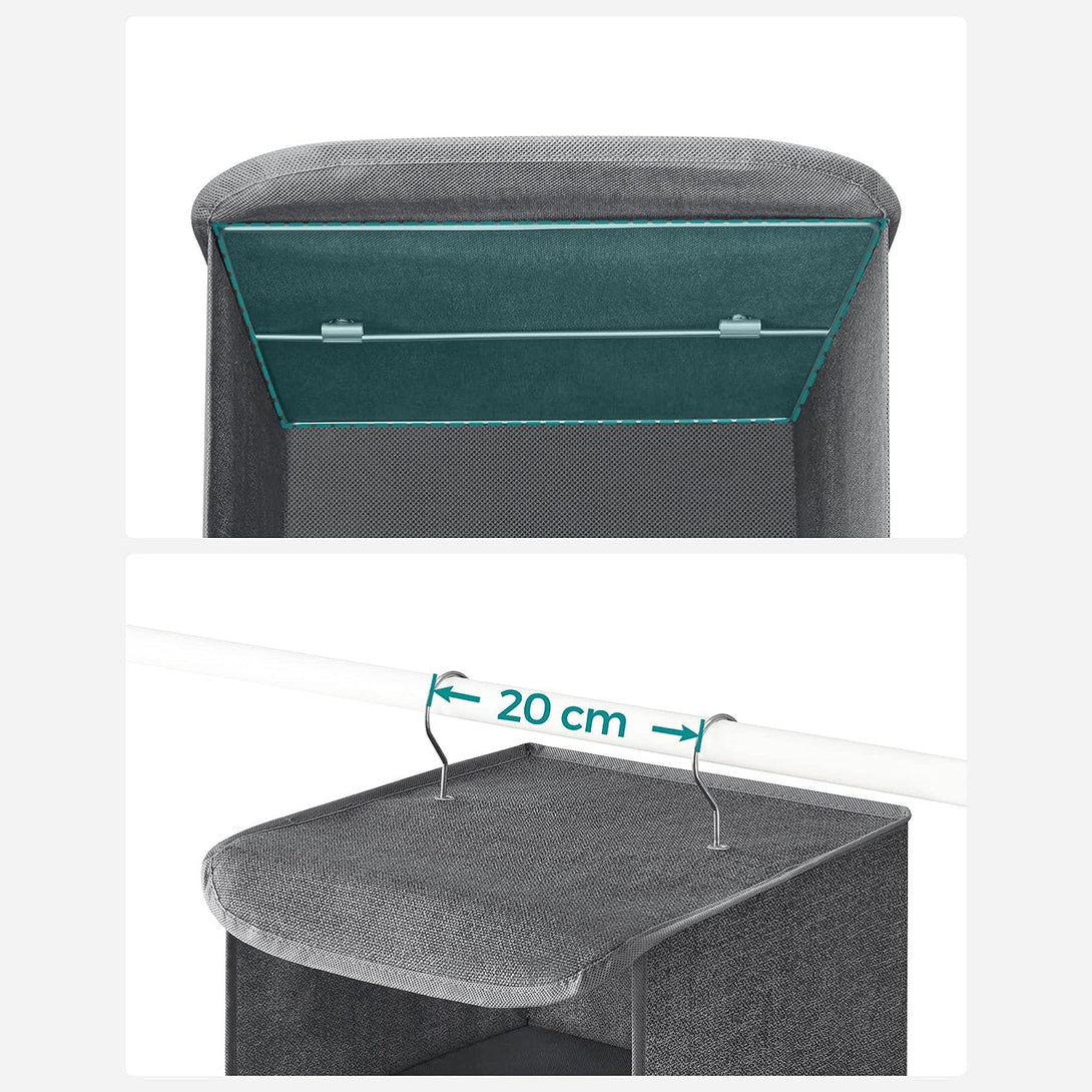 Organizator haine dulap 30 x 90 x 30 cm, gri