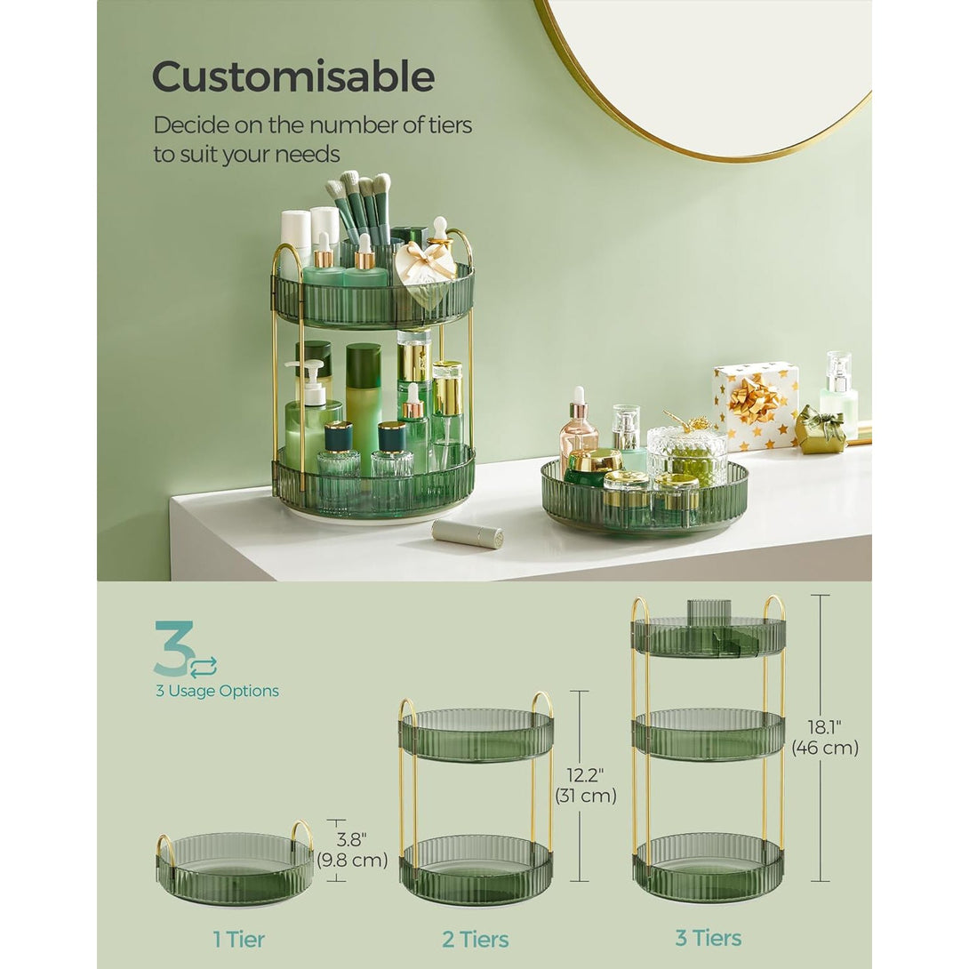 Organizator pentru machiaje , reglabil, 3 niveluri , verde