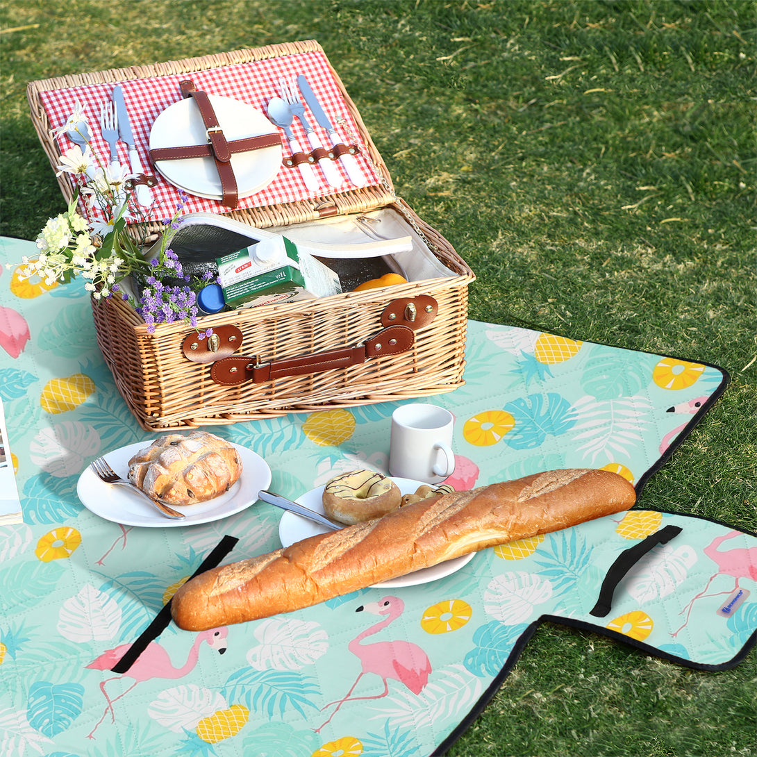 Patura de picnic, 200 x 200 cm, model flamingo