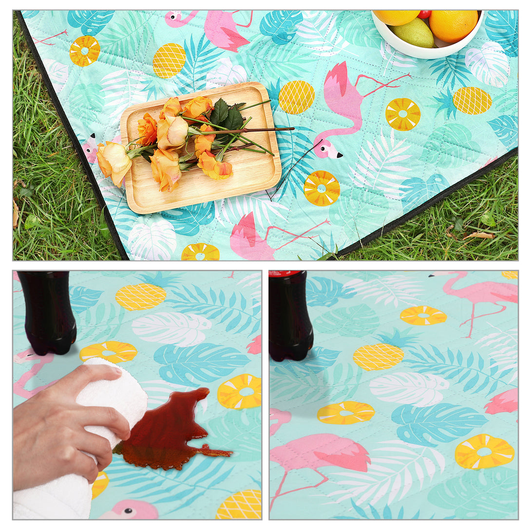 Patura de picnic, 200 x 200 cm, model flamingo