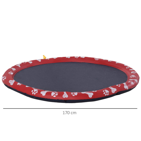 PawHut bazin pentru caini, bazin pentru joaca acvatica, antiderapant, robust, prietenos cu animalele, Ø170 cm, rosu