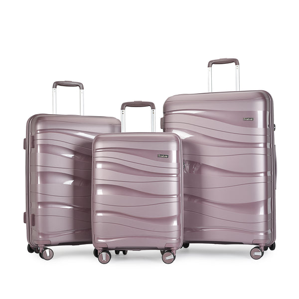 Bontour "Flow" valiză set de 3, 4 roți rotative, Lavanda