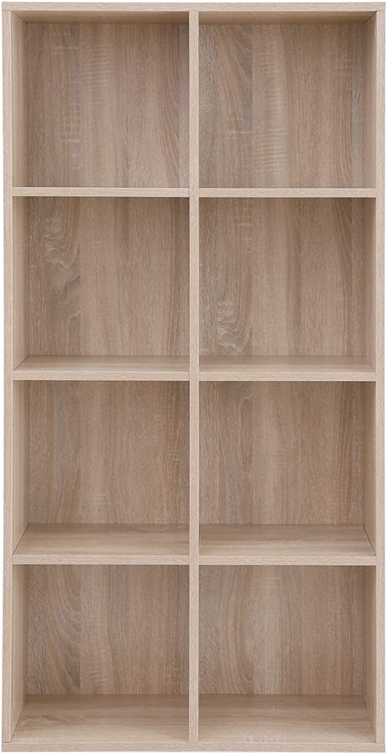 Raft cu 8 compartimente, bibliotecă, poliță decorativă, 65,5 x 30 x 129,5 cm