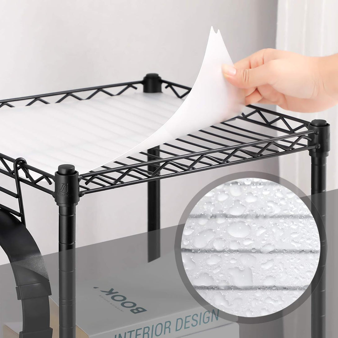 Raft de bucatarie in picioare, raft de depozitare pe 3 niveluri, sistem de rafturi metalice, 30x30x73 cm, negru