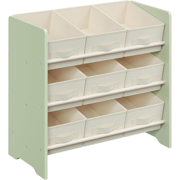 Raft pentru jucarii , 9 cutii de depozitare , verde deschis