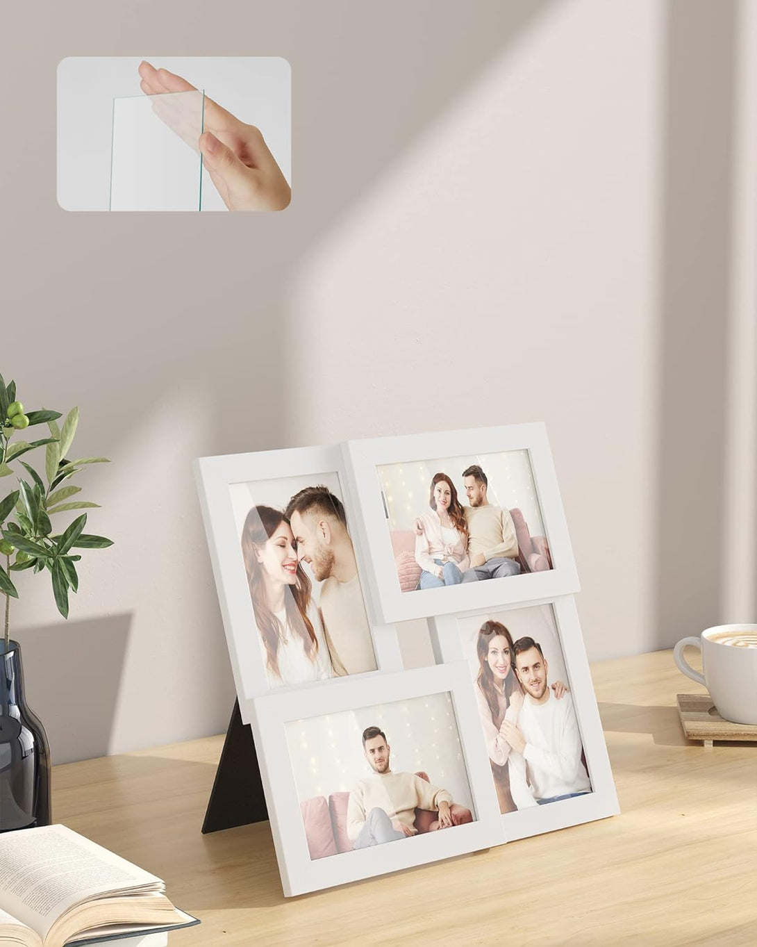 Ramă pentru 4 fotografii , alb