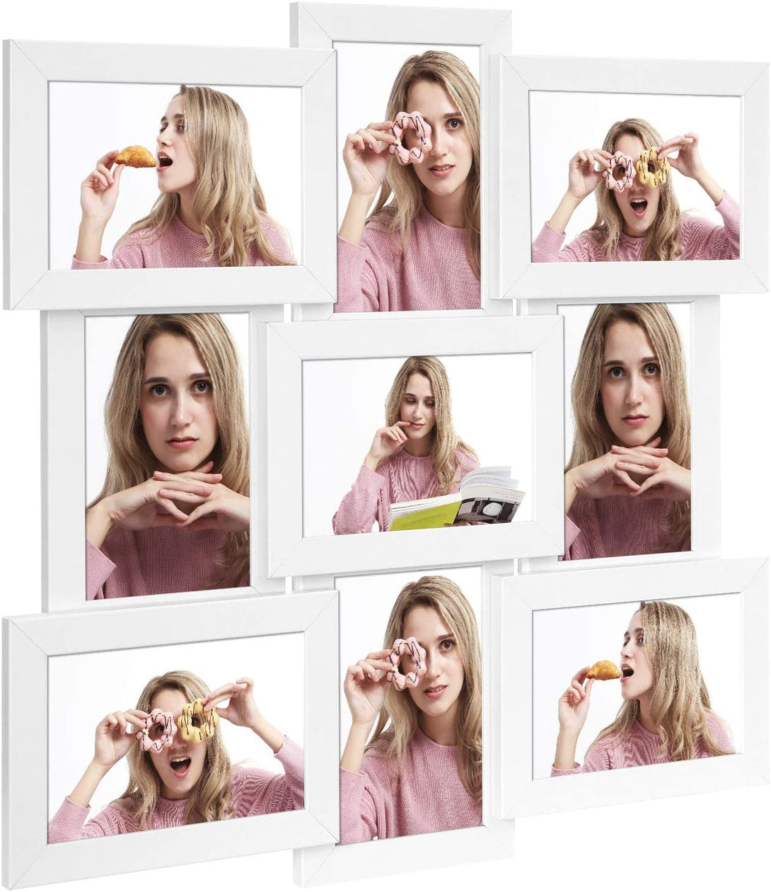 Rame foto, colaj pentru 9 fotografii, alb