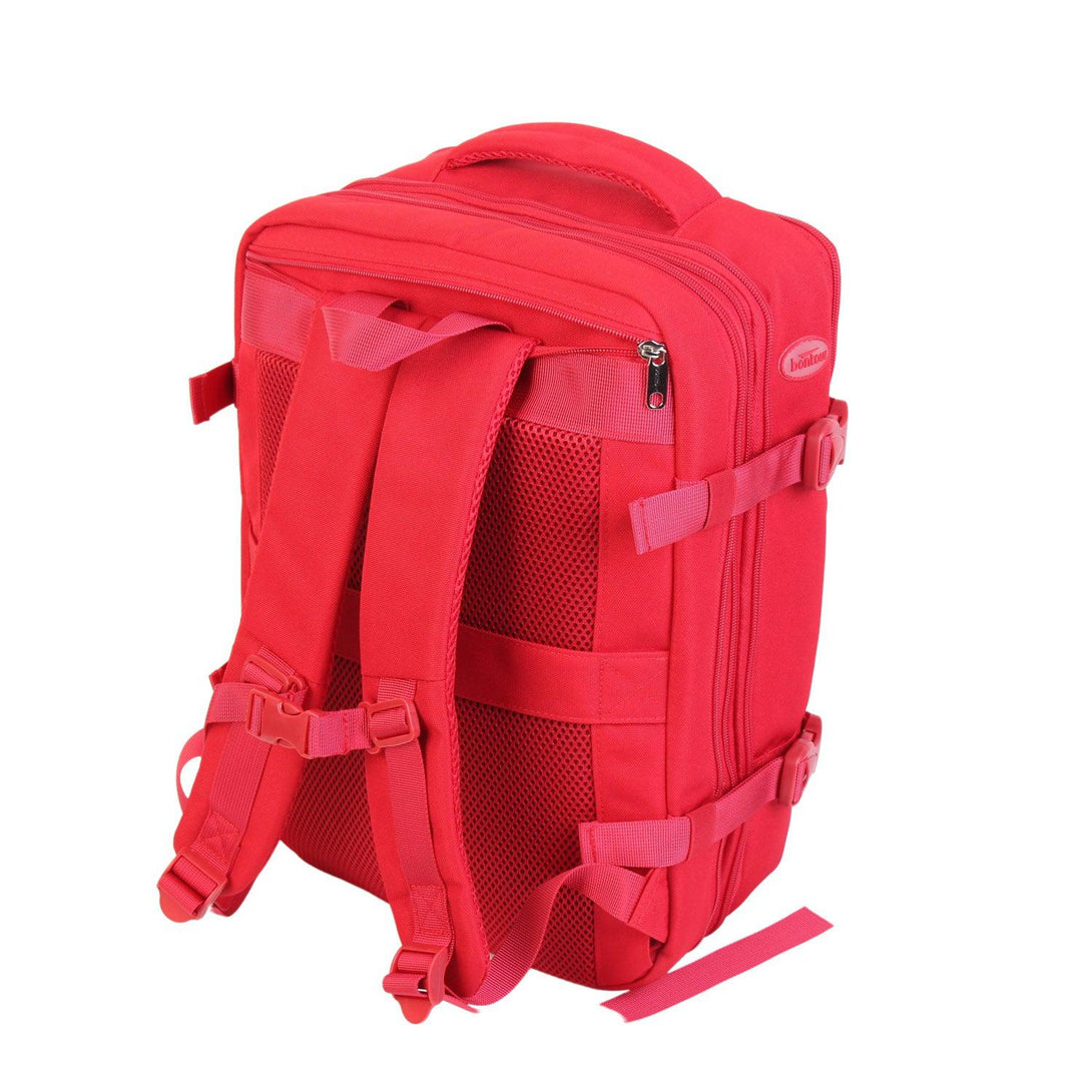 Rucsac de călătorie extensibil BONTOUR FlexiGo, dimensiune WizzAir 40x30x20cm bagaj de mână, culoare roșie