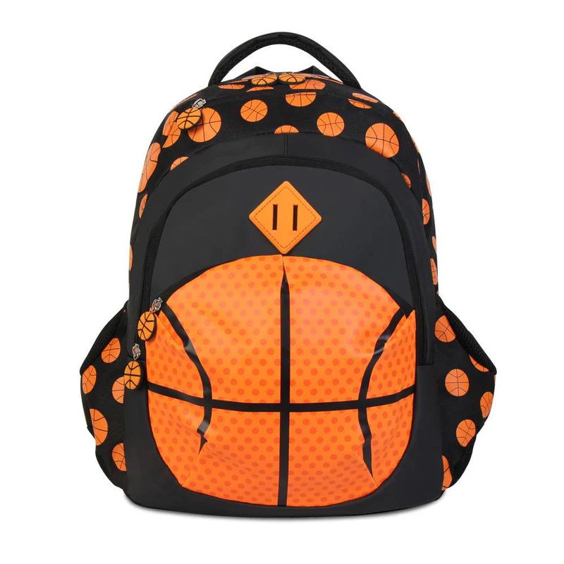 Rucsac pentru copii PLAY cu model basketball , negru-portocaliu | BONTOUR