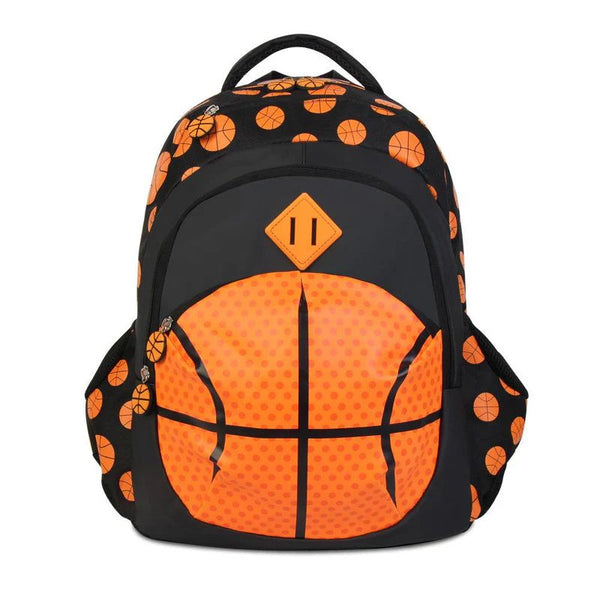 Rucsac pentru copii PLAY cu model basketball , negru-portocaliu | BONTOUR