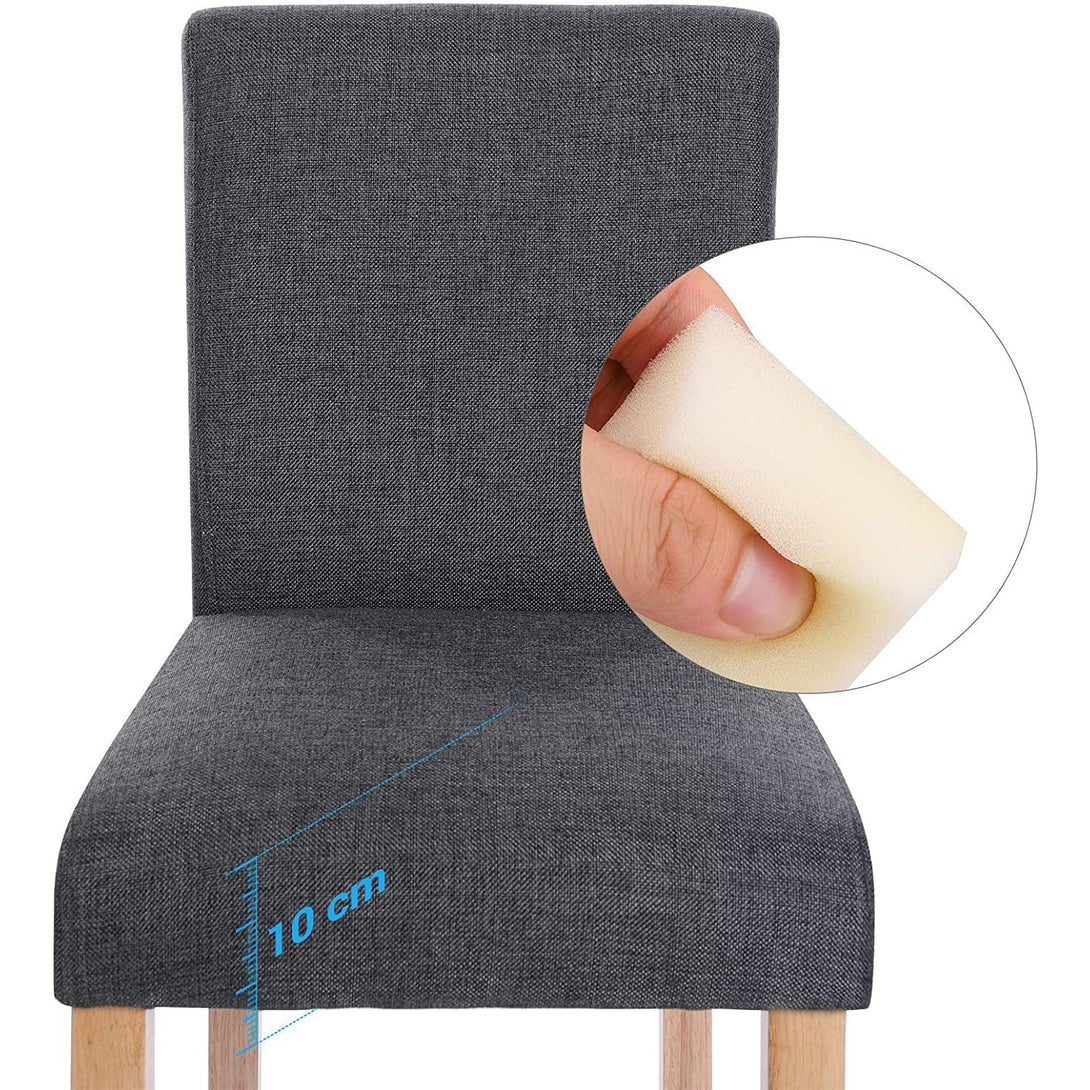 Scaun de bar set de 2, scaun de bar tapitat cu spatar, gri inchis