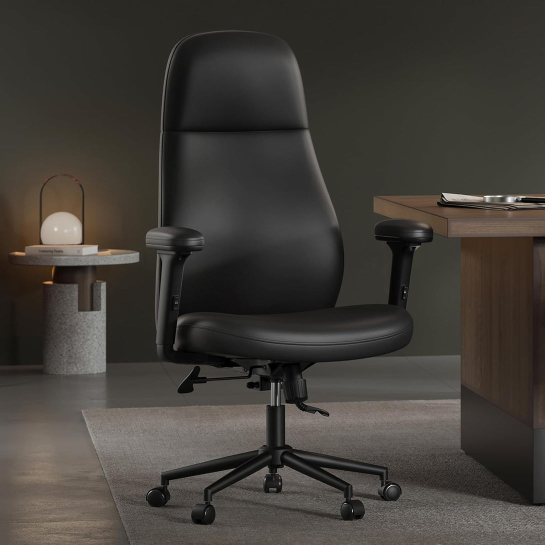 Scaun de birou , pivotamt , spatar modern , reglabil pe inaltine , negru