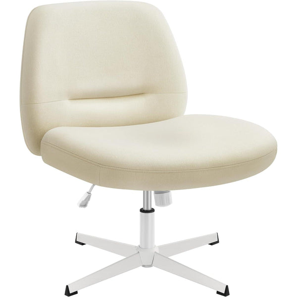 Scaun pivotant , modern , reglabil pe inaltime , alb crem