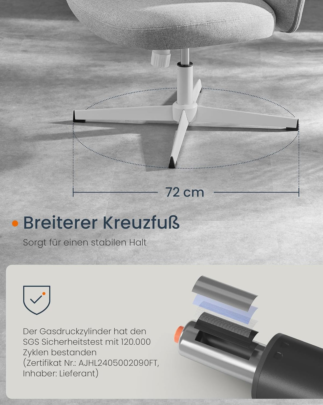 Scaun pivotant , modern , reglabil pe inatltime , gri