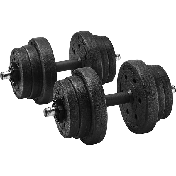 Set 2 gantere, 2 x 10 kg, greutati reglabile, negre