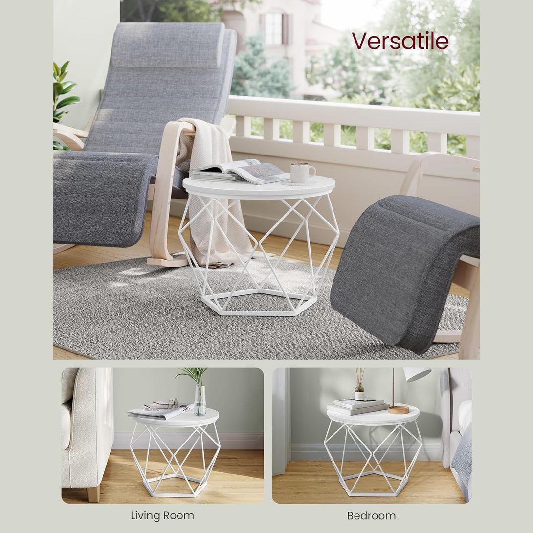 Set 2 masuta de cafea , rotunde , capac detasabil , alb