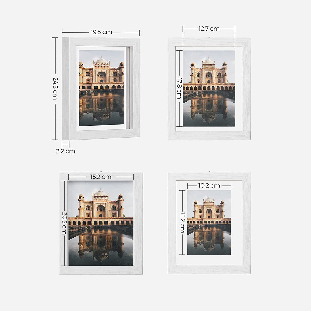 Set 3 rame pentru poze, albe