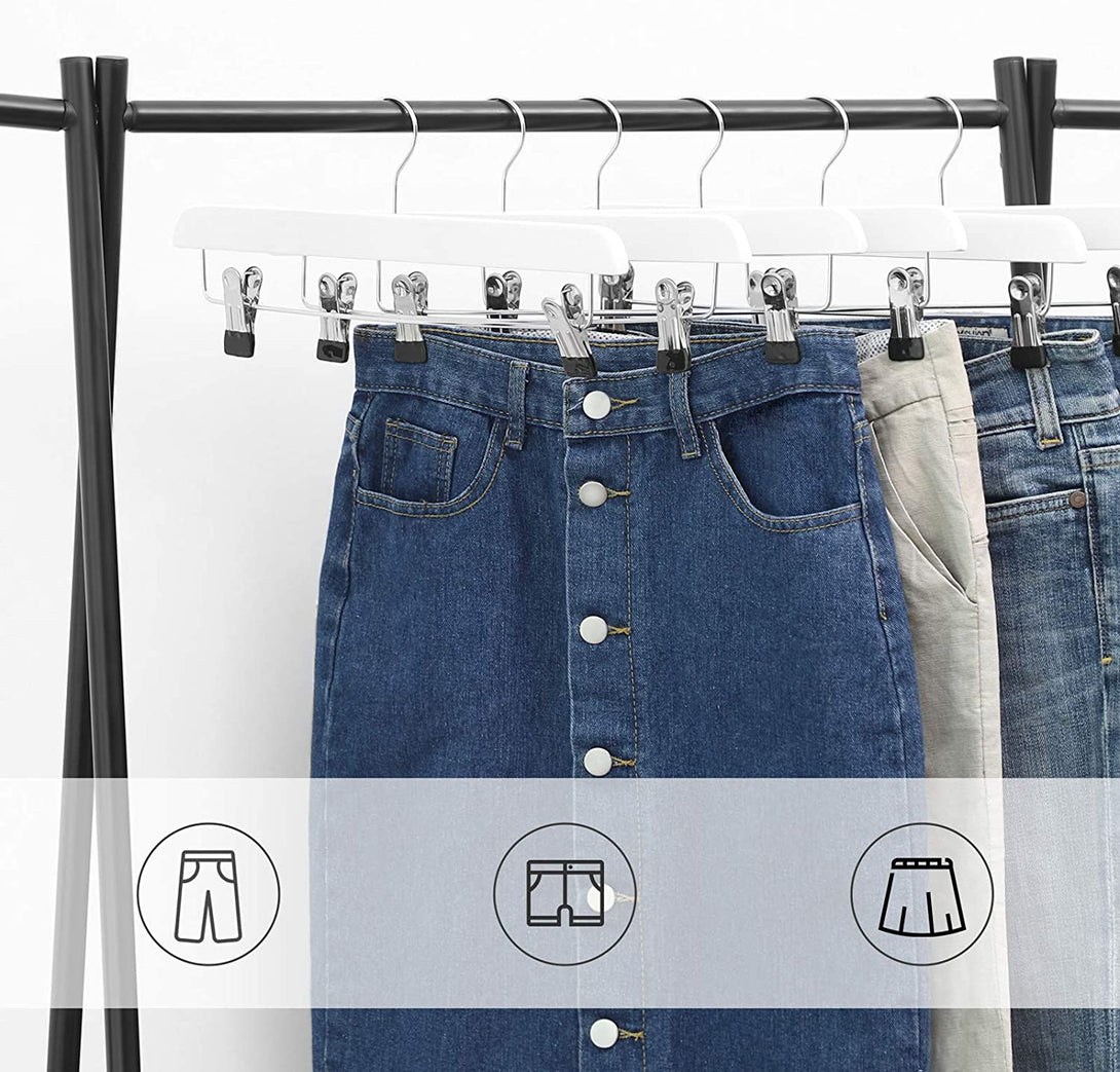 Set 8 umerase pentru fusta si pantaloni, alb
