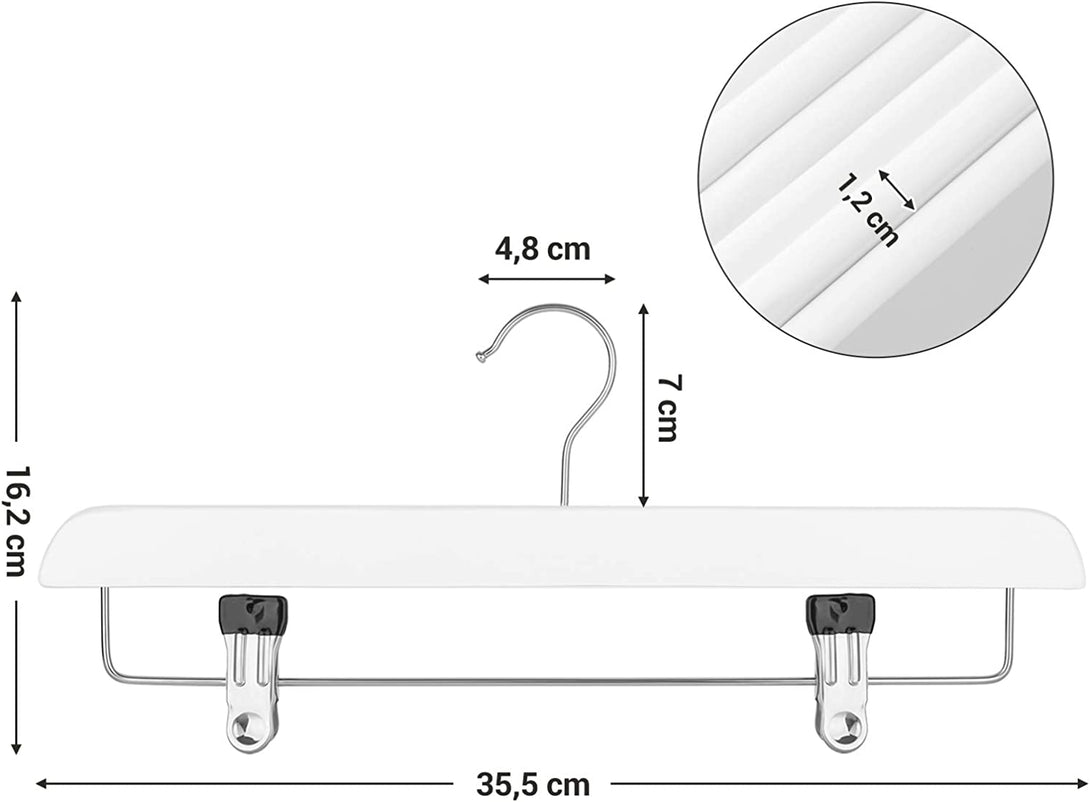 Set 8 umerase pentru fusta si pantaloni, alb