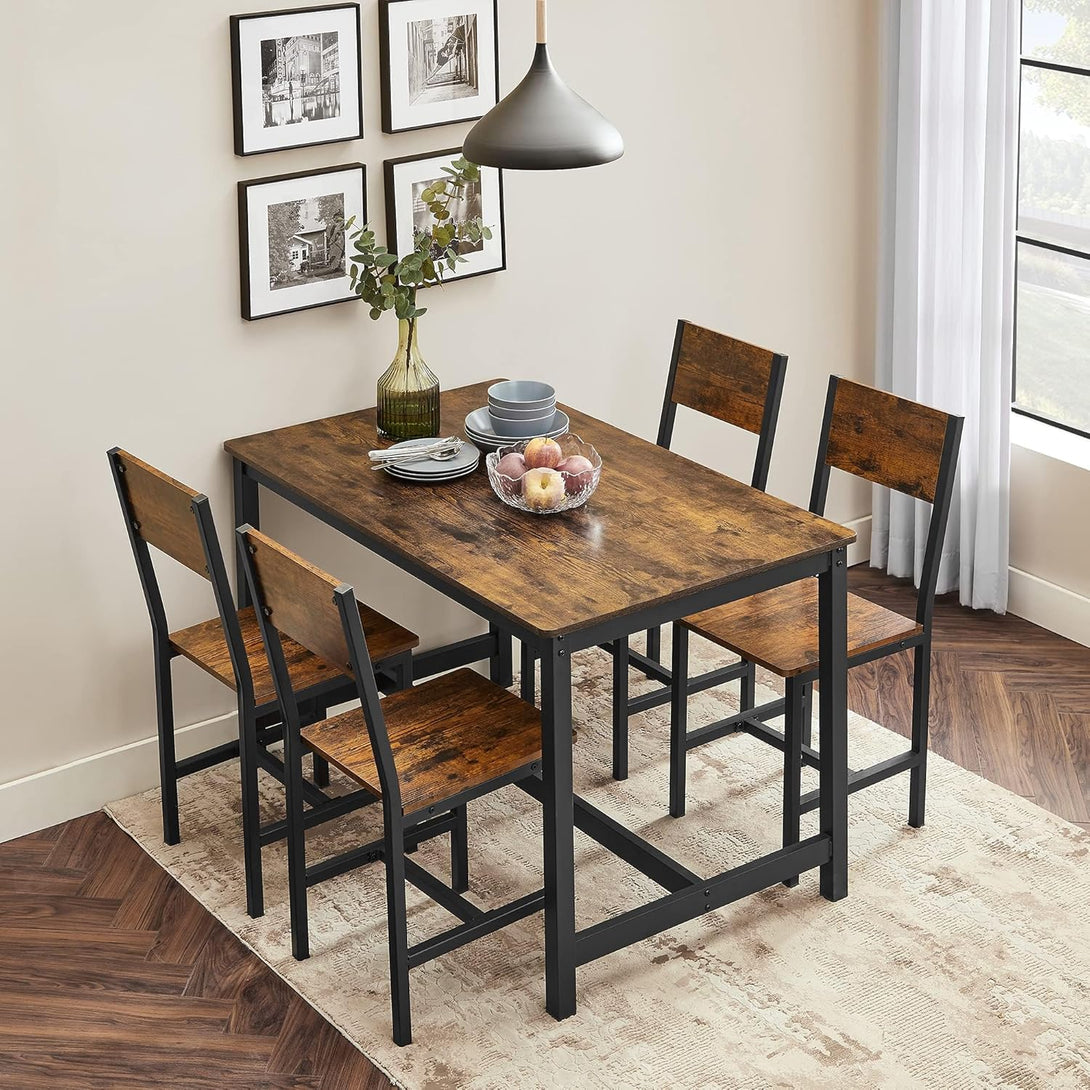 Set de 2 scaune de sufragerie ASAGLE, maro rustic și negru