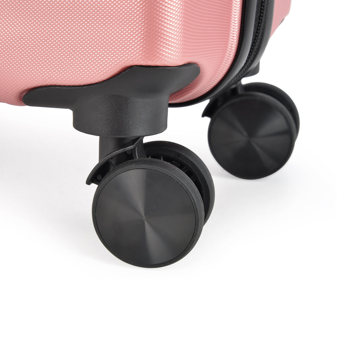 Set de 3 valiză BONTOUR „Wave”, valiză cu roți duble, Rose Gold