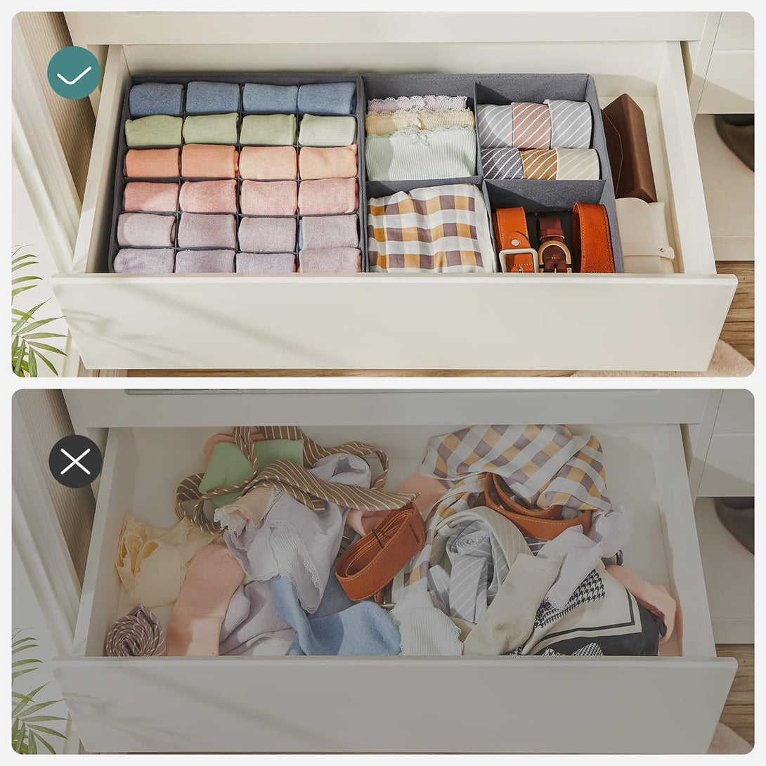 Set de 6 sertare organizatoare, gri