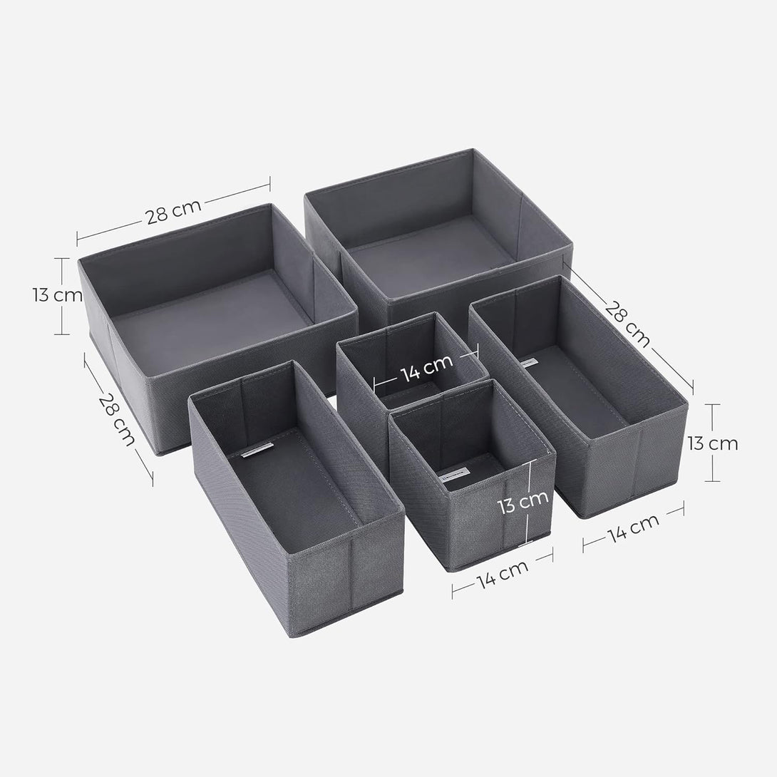 Set de 6 sertare organizatoare, gri