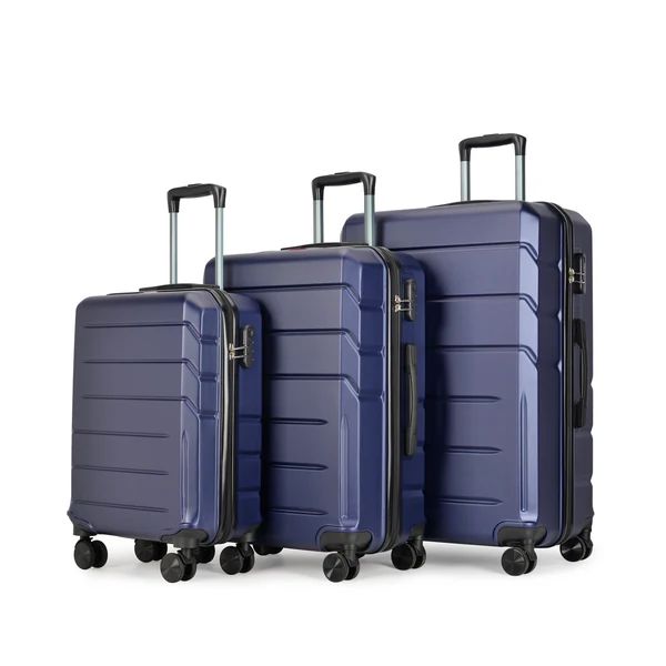 Set de valize BONTOUR „Spinner” cu 4 roți, albastru