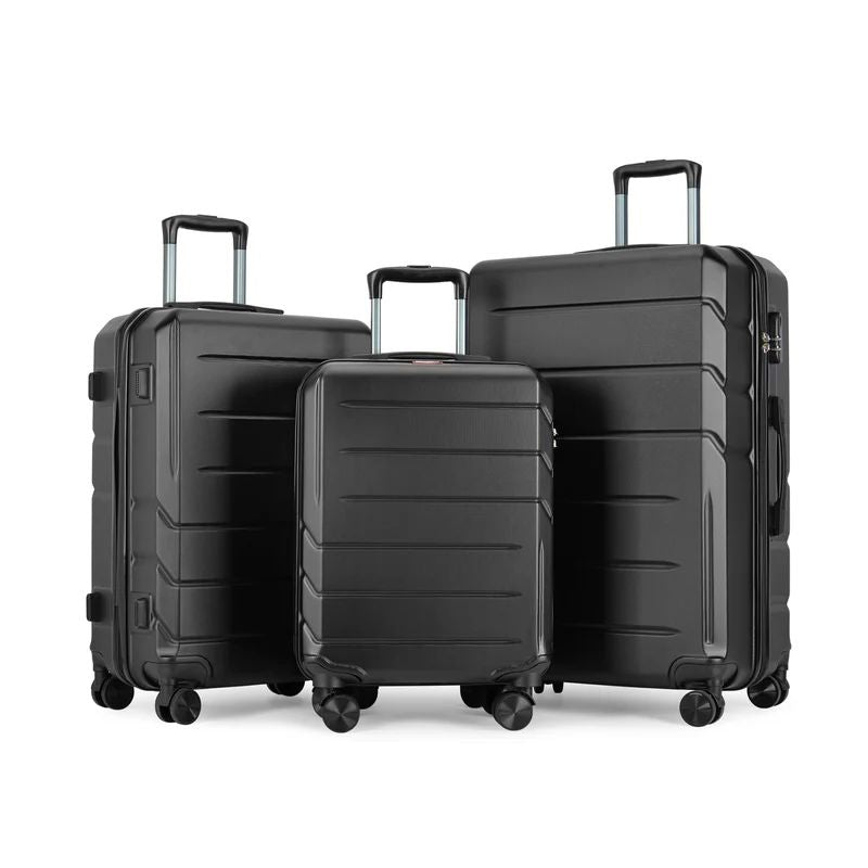 Set de valize BONTOUR „Spinner” cu 4 roți, negru