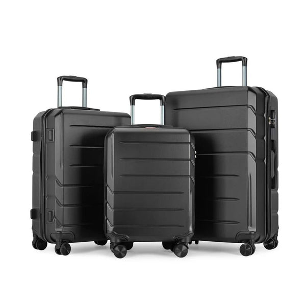 Set de valize BONTOUR „Spinner” cu 4 roți, negru