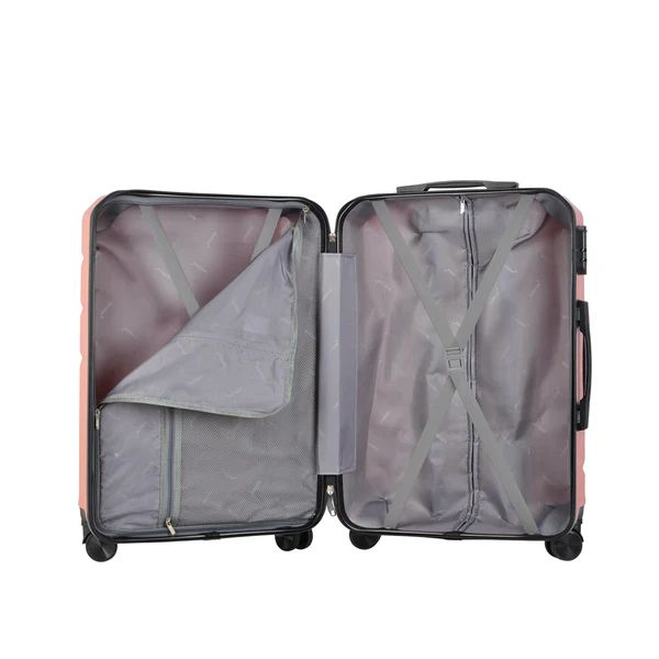 Set de valize BONTOUR „Spinner” cu 4 roți, rosegold