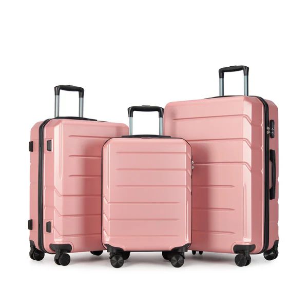 Set de valize BONTOUR „Spinner” cu 4 roți, rosegold