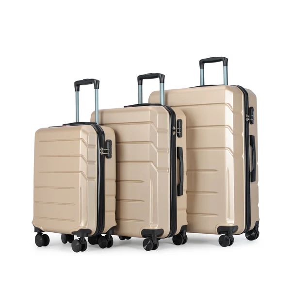 Set de valize BONTOUR „Spinner” cu 4 roți, sampanie