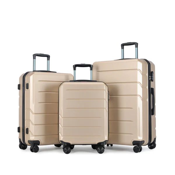 Set de valize BONTOUR „Spinner” cu 4 roți, sampanie