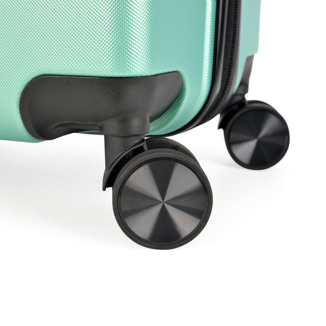 Set de valize BONTOUR „Wave” cu 3 piese, cu roți duble,verde prafuit